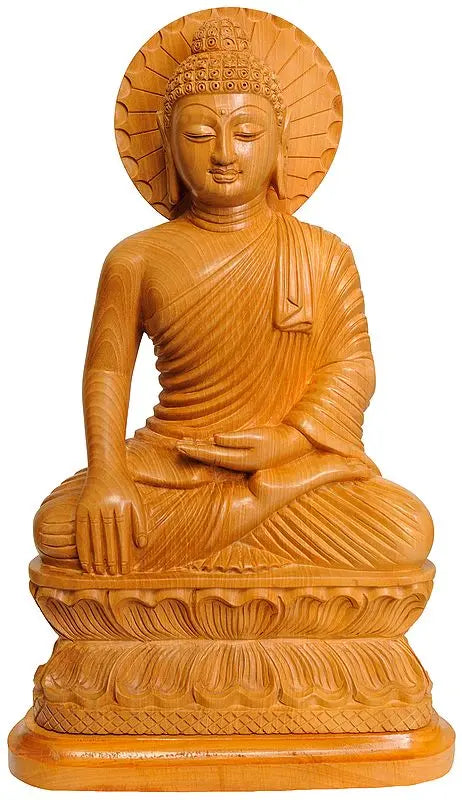 Arumbavur Buddha wood statue 35cm